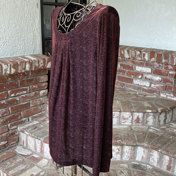 EUC J Jill Stretch Long Sleeves Scoop Neck Long Line Top Size L - Picture 1 of 10